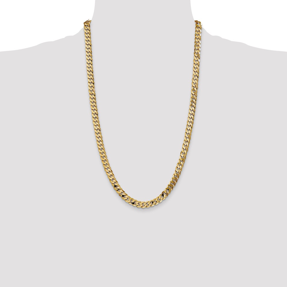 10k 6.75mm Flat Beveled Curb Chain (10FBU180-26)