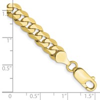 10K 6.75mm Yellow Gold Flat Beveled Curb Chain view 2
