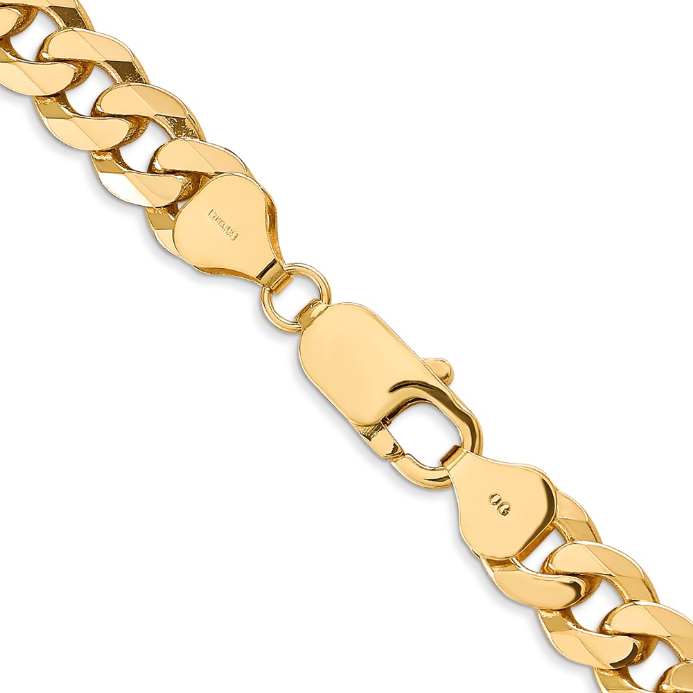 10k 7.75mm Flat Beveled Curb Chain (10FBU200-22)