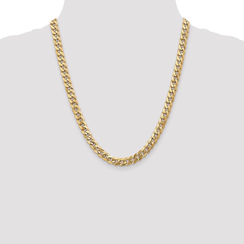 10k 7.75mm Flat Beveled Curb Chain (10FBU200-22)