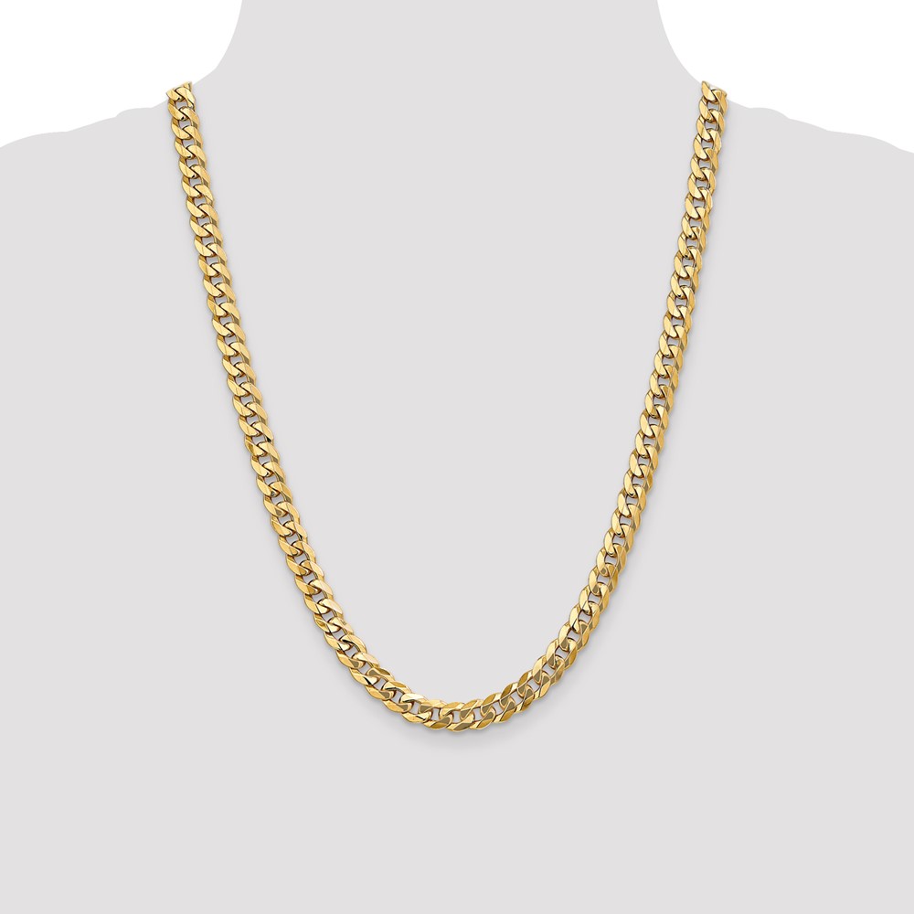 10k 7.75mm Flat Beveled Curb Chain (10FBU200-24)