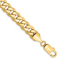 10K 8.25mm Yellow Gold Flat Beveled Curb Chain view 1