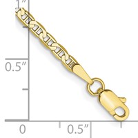 10K 2.4mm Yellow Gold Concave Anchor Chain view 3