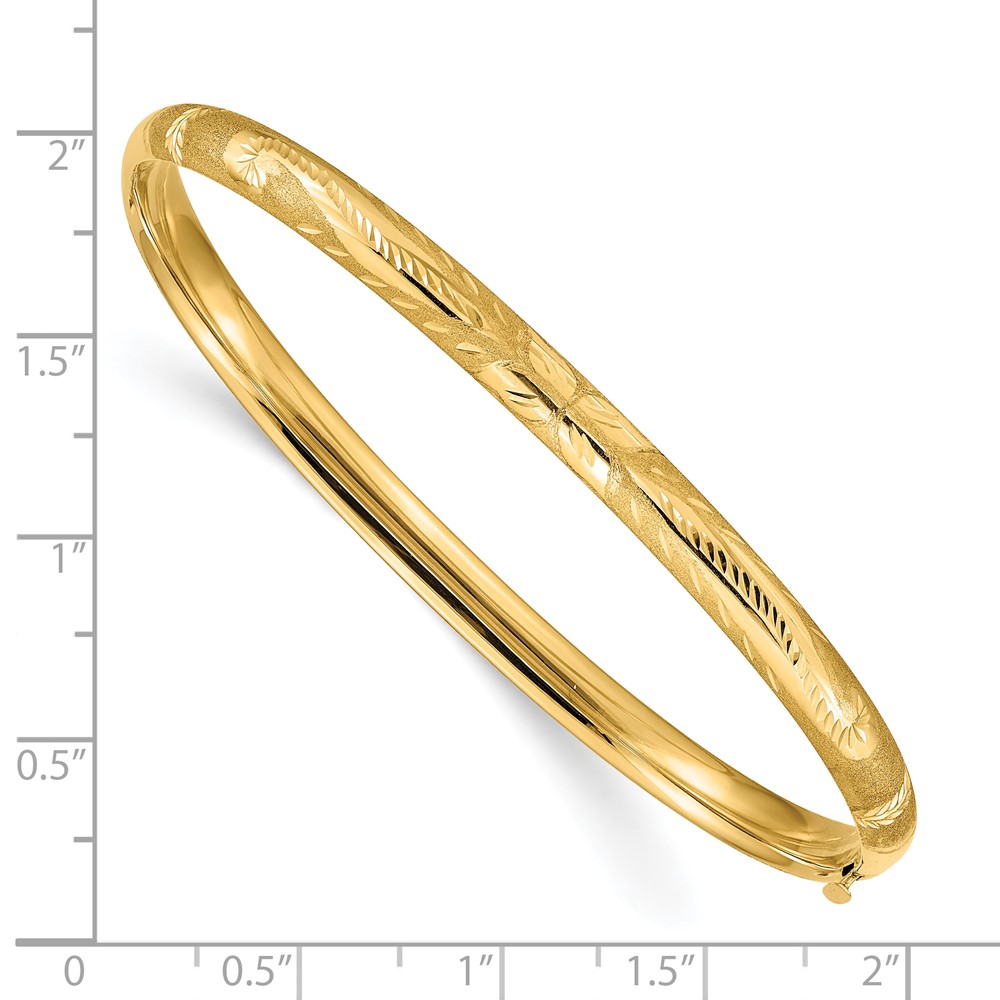 10k 3/16 Florentine Engraved Hinged Bangle Bracelet (10FE3/16)