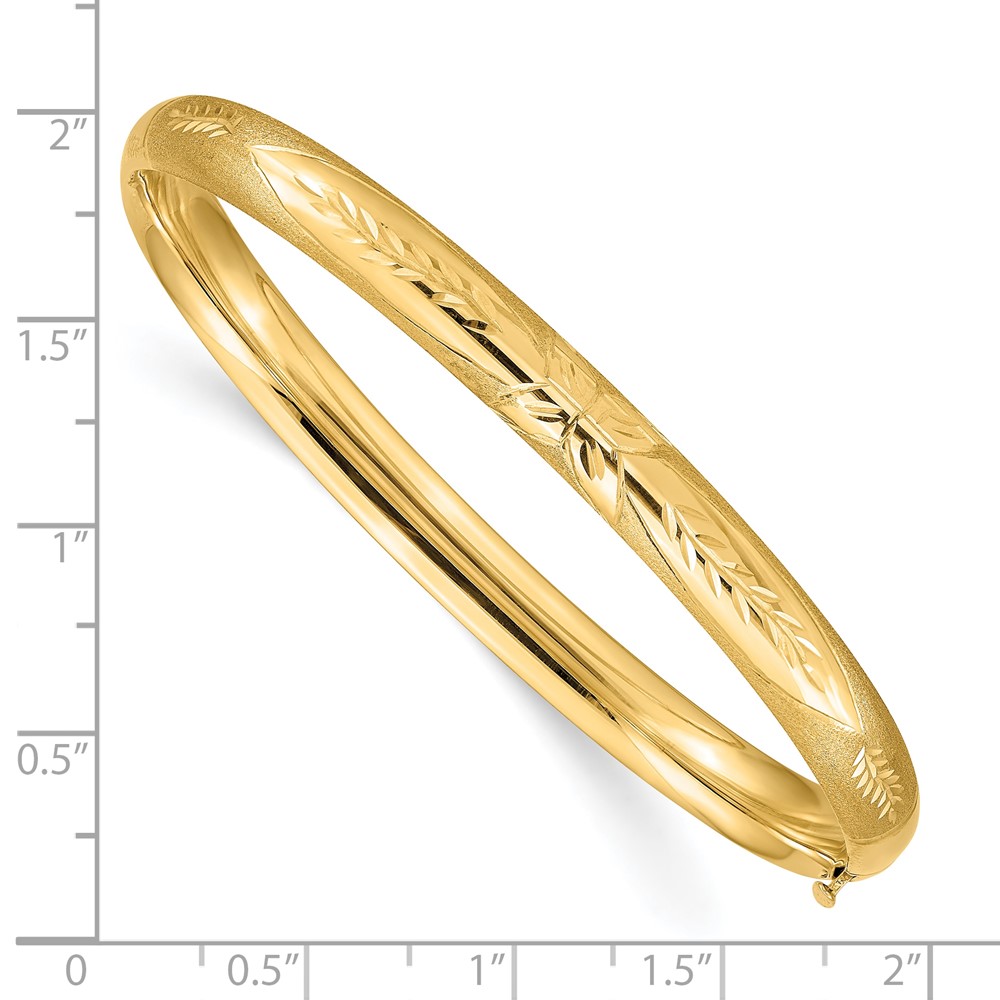 10k 4/16 Florentine Engraved Hinged Bangle Bracelet (10FE4/16)