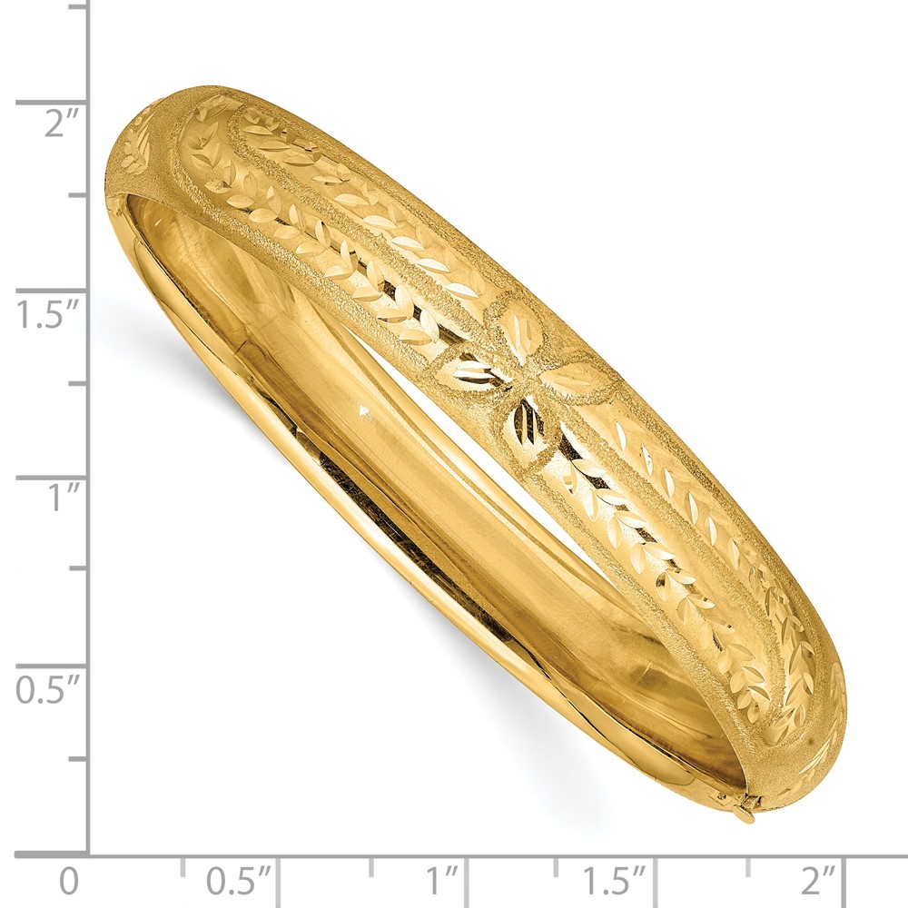 10k 7/16 Florentine Engraved Hinged Bangle Bracelet (10FE7/16)