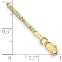 10K 1.75mm Yellow Gold Flat Figaro Chain view 2
