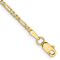 10K 1.75mm Yellow Gold Flat Figaro Chain view 1