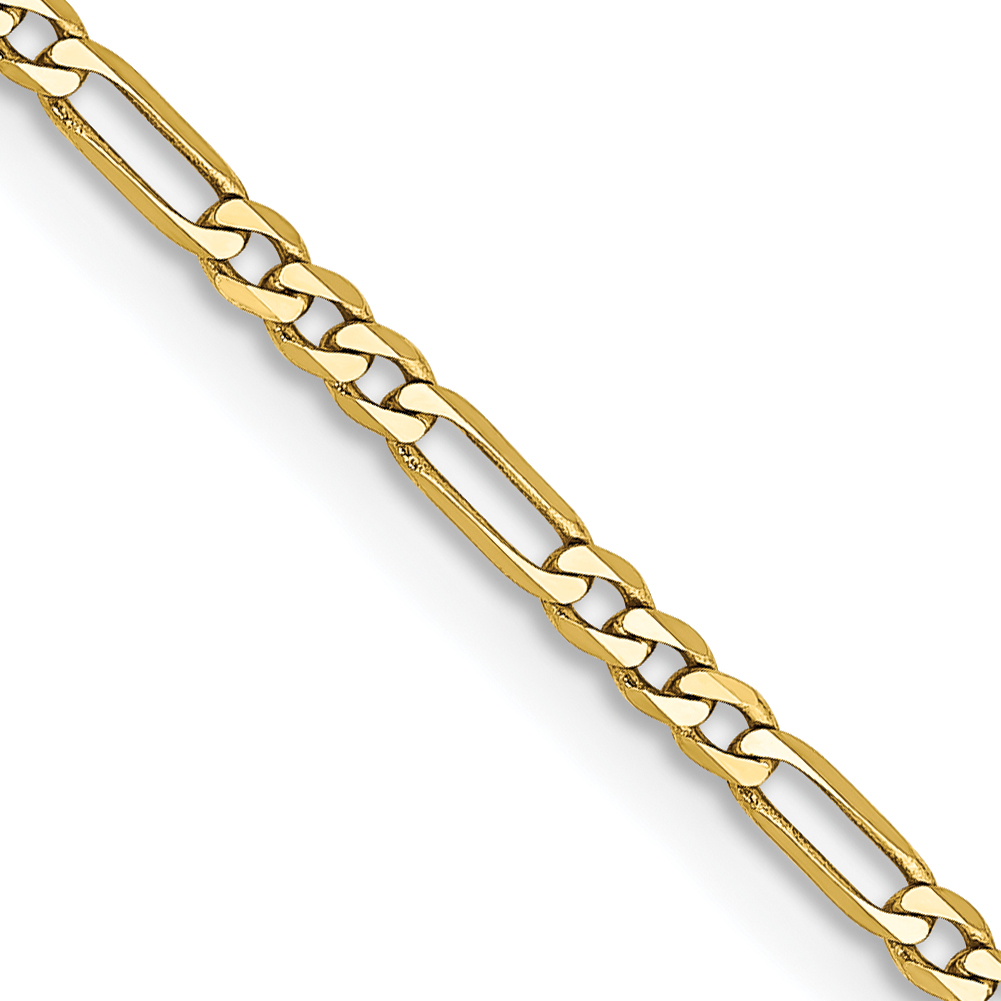 10k 1.75mm Flat Figaro Chain (10FG050-16)