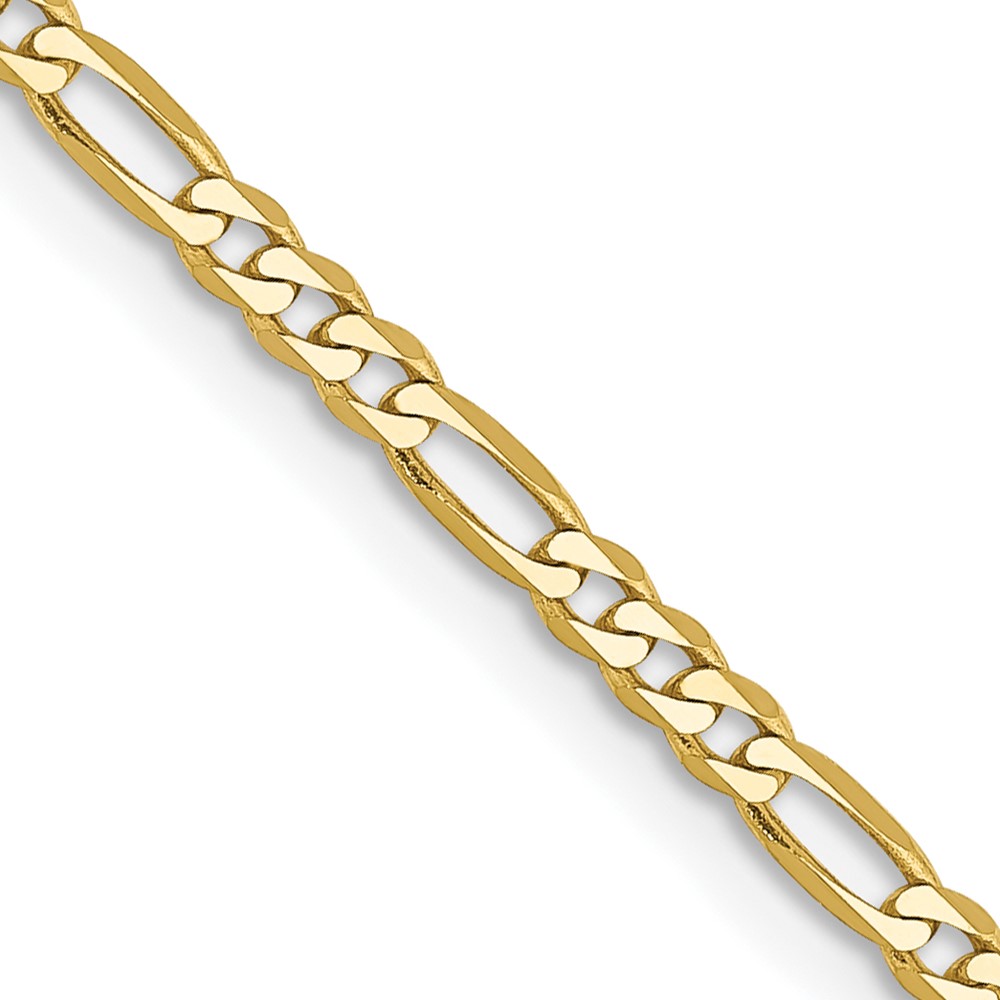 10k 2.2mm Flat Figaro Chain (10FG065-30)