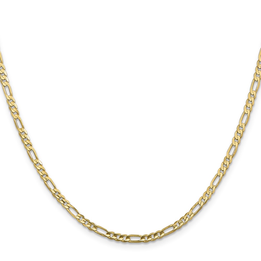 10K 3mm Flat Figaro Chain (10FG080-16)