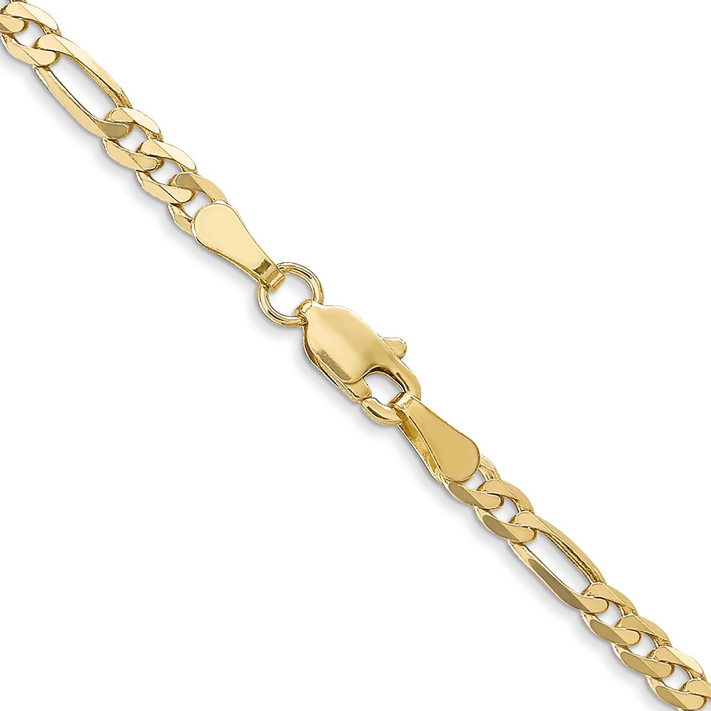 10K 3mm Flat Figaro Chain (10FG080-16)