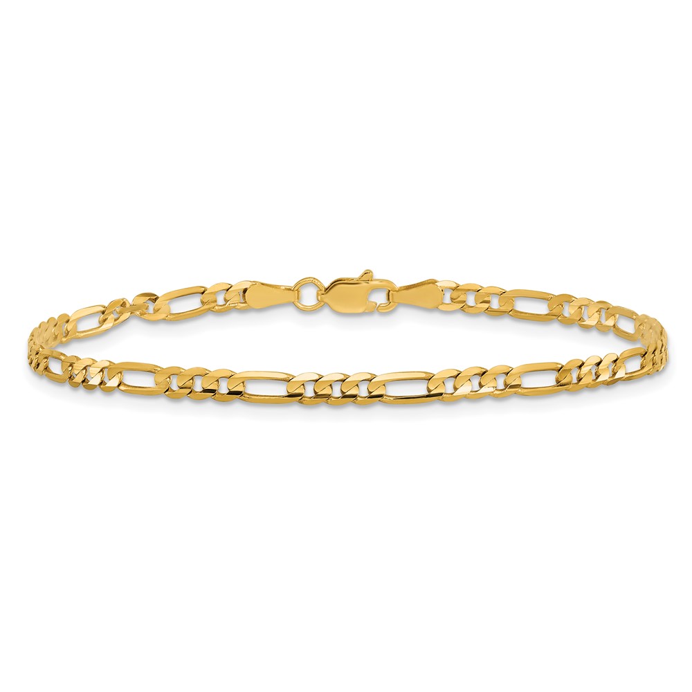 10K 3mm Flat Figaro Chain (10FG080-6)