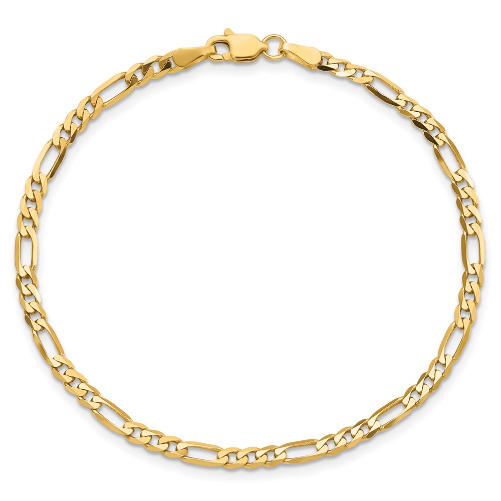 10K 3mm Flat Figaro Chain (10FG080-8)