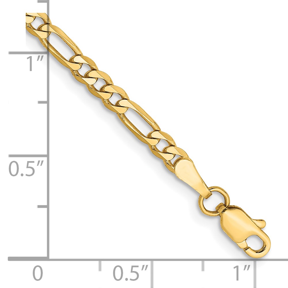 10K 3mm Flat Figaro Chain (10FG080-8)