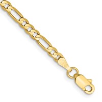 10K 3mm Yellow Gold Flat Figaro Chain view 1