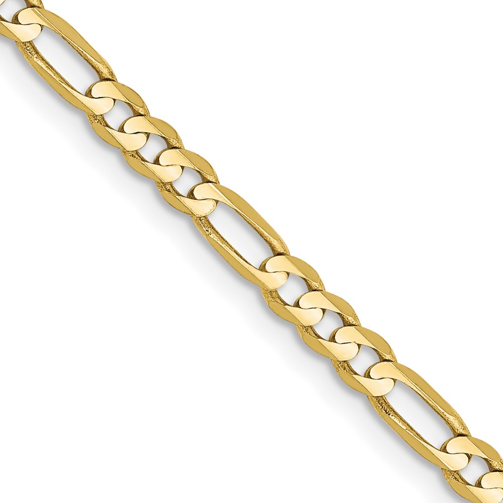10K 3mm Flat Figaro Chain (10FG080-16)