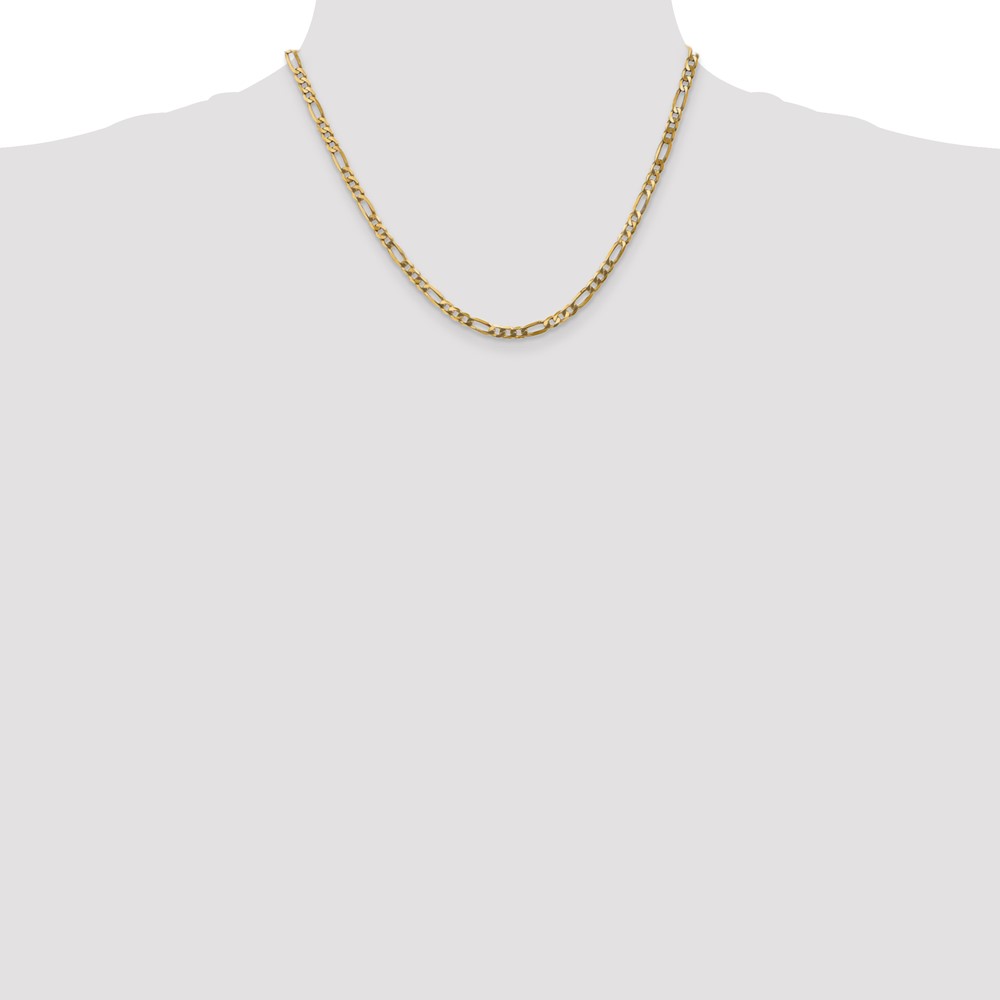 10K 4mm Flat Figaro Chain (10FG100-20)