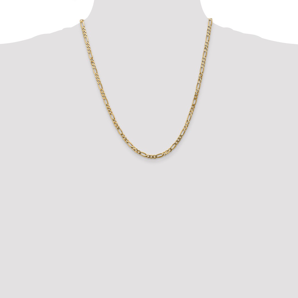 10K 4mm Flat Figaro Chain (10FG100-22)
