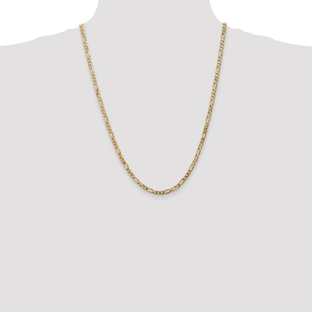 10K 4mm Flat Figaro Chain (10FG100-24)