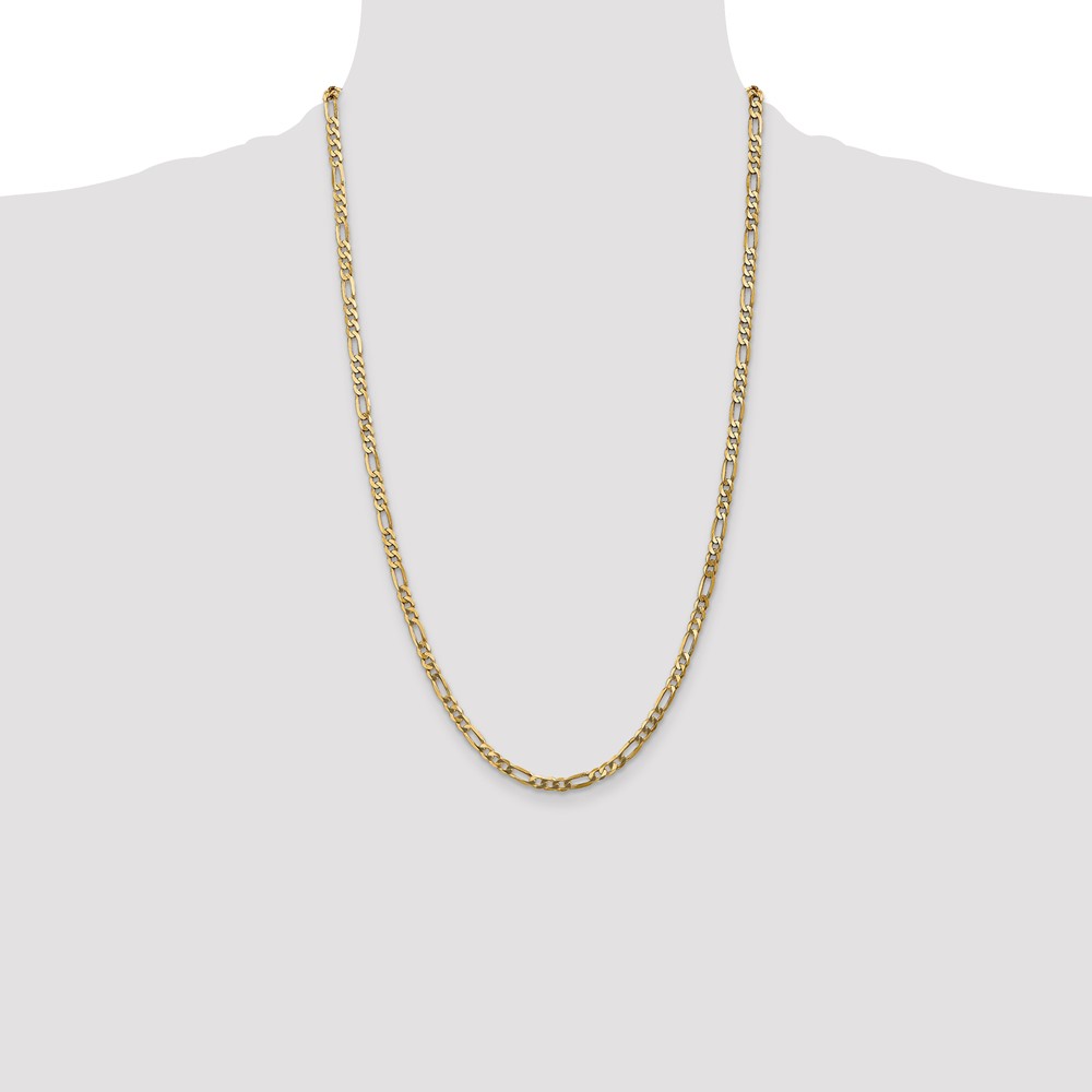 10K 4mm Flat Figaro Chain (10FG100-26)