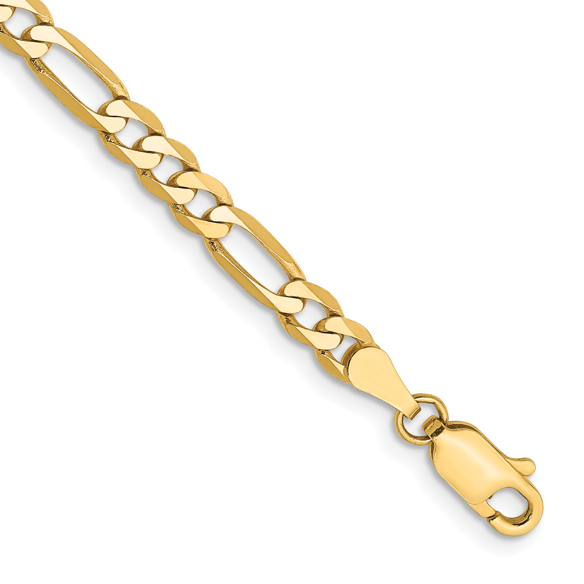 10K 4mm Flat Figaro Chain (10FG100-7)