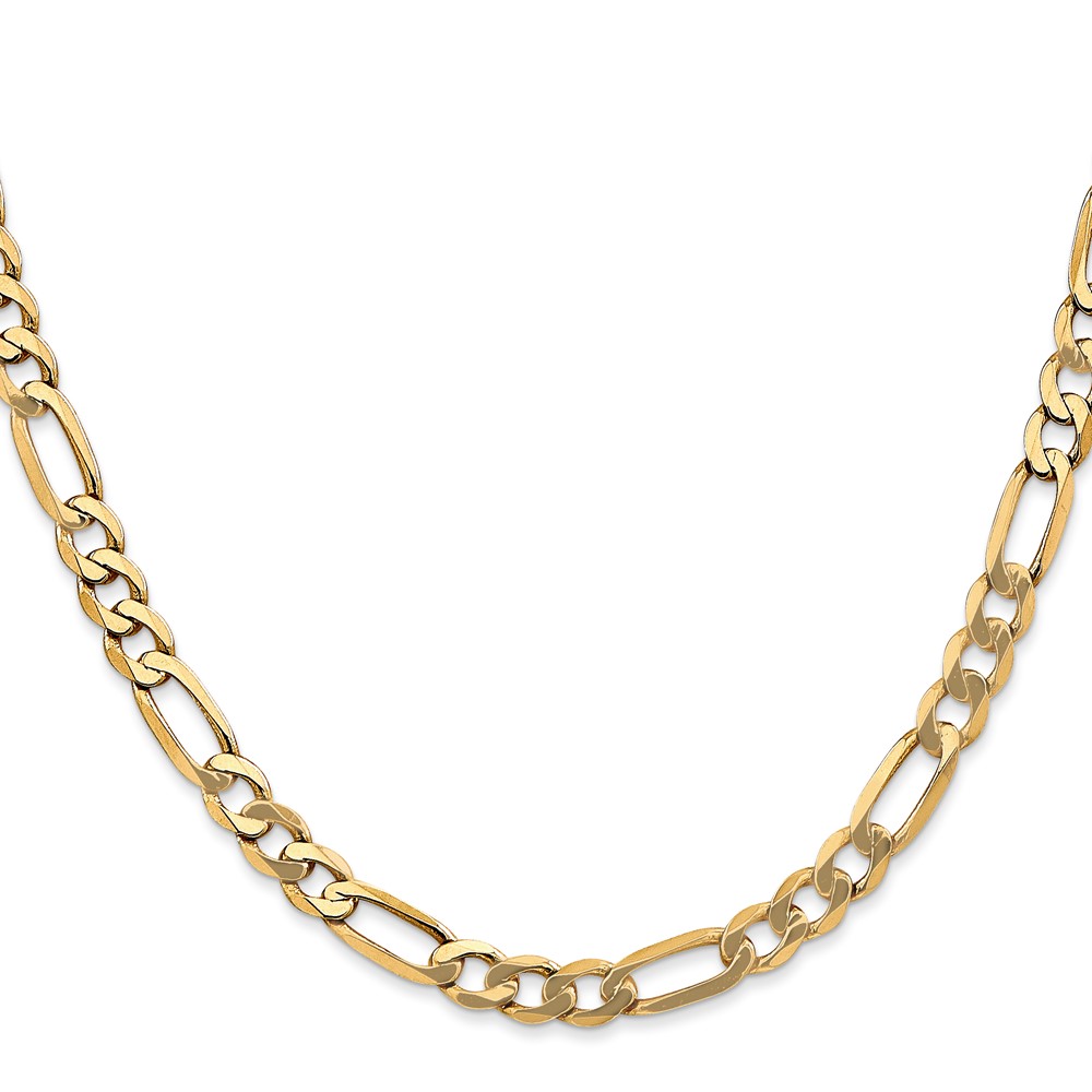 10K 5.25mm Flat Figaro Chain (10FG140-22)