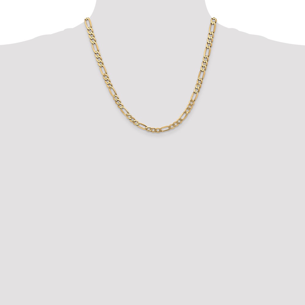 10K 5.25mm Flat Figaro Chain (10FG140-20)