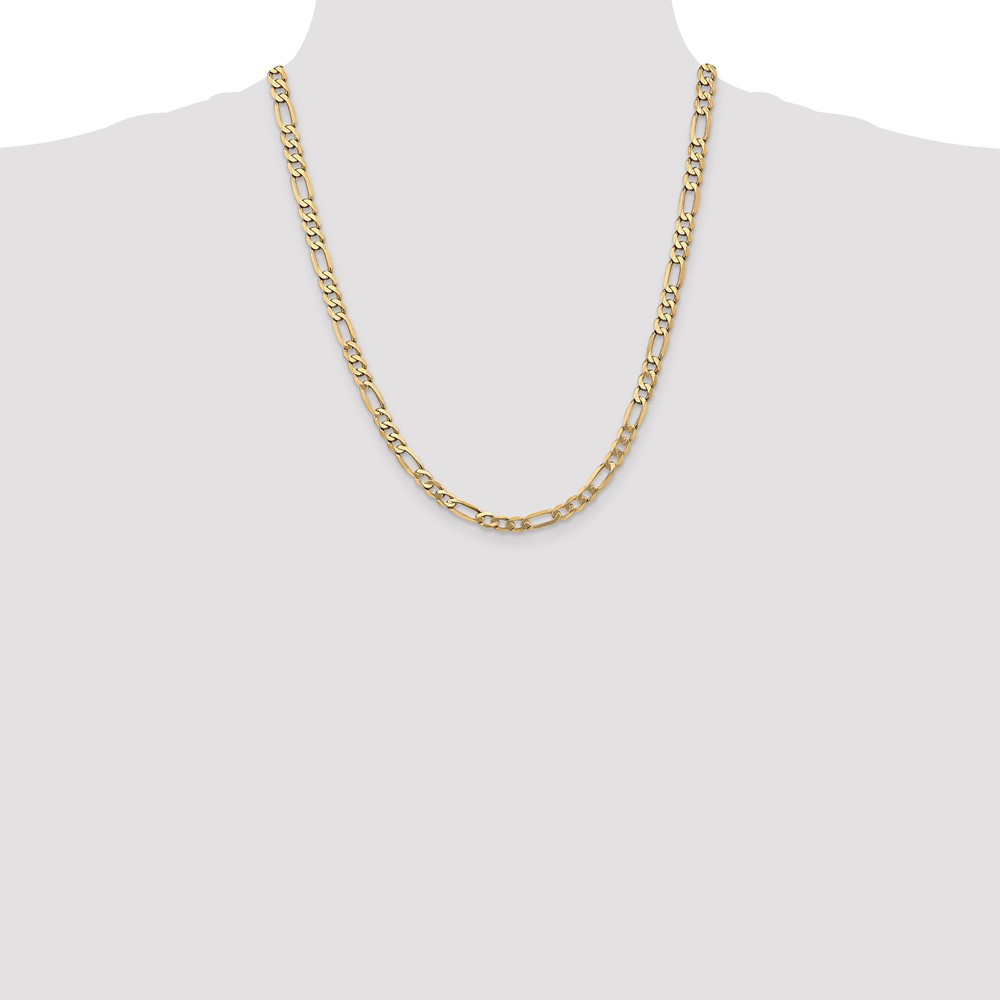 10K 5.25mm Flat Figaro Chain (10FG140-22)