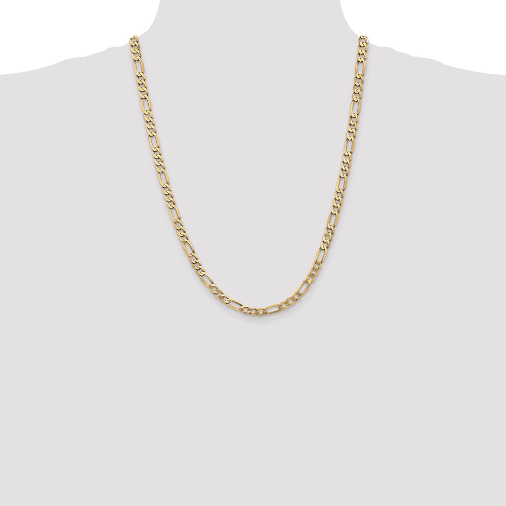 10K 5.25mm Flat Figaro Chain (10FG140-24)