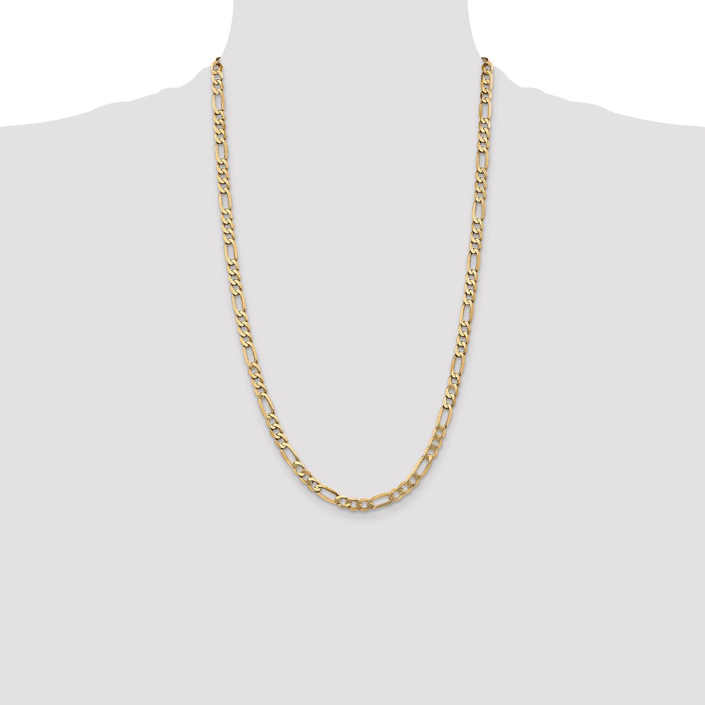 10K 5.25mm Flat Figaro Chain (10FG140-26)