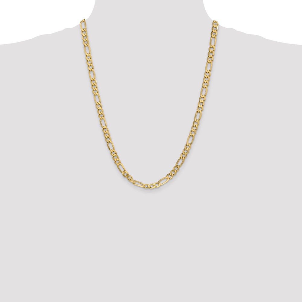10K 6.25mm Flat Figaro Chain (10FG160-24)