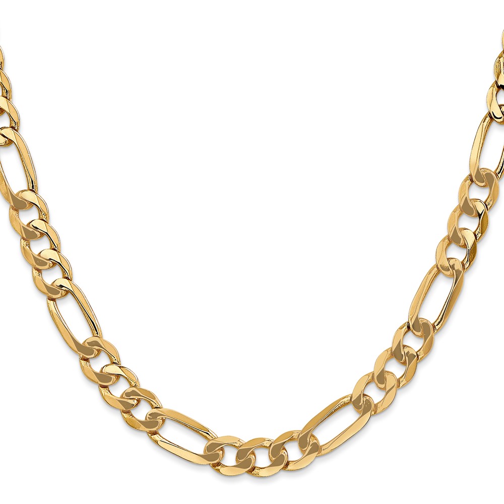 10K 7mm Flat Figaro Chain (10FG180-28)