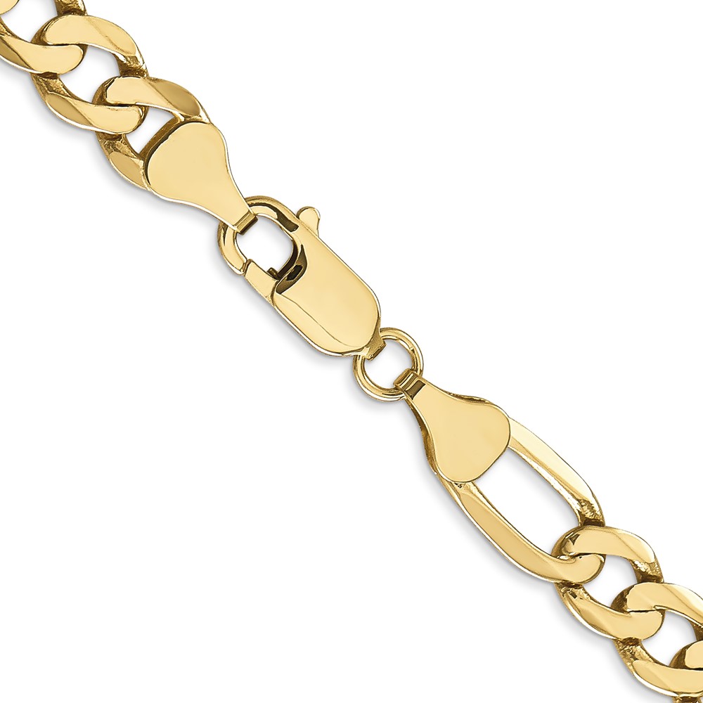 10K 7mm Flat Figaro Chain (10FG180-28)