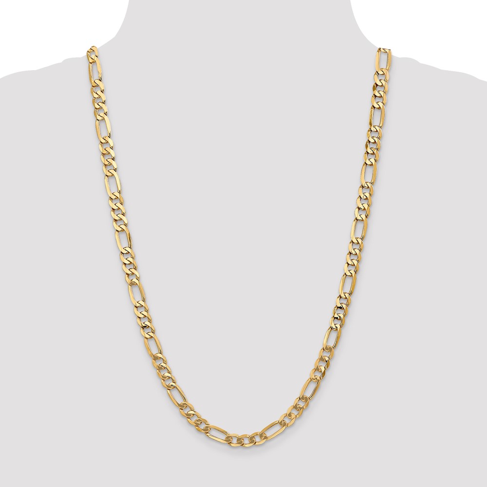 10K 7mm Flat Figaro Chain (10FG180-26)