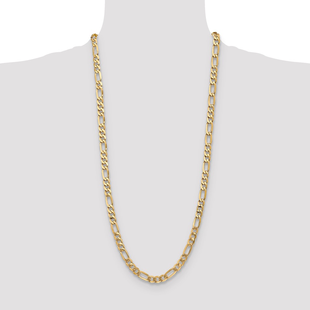 10K 7mm Flat Figaro Chain (10FG180-30)