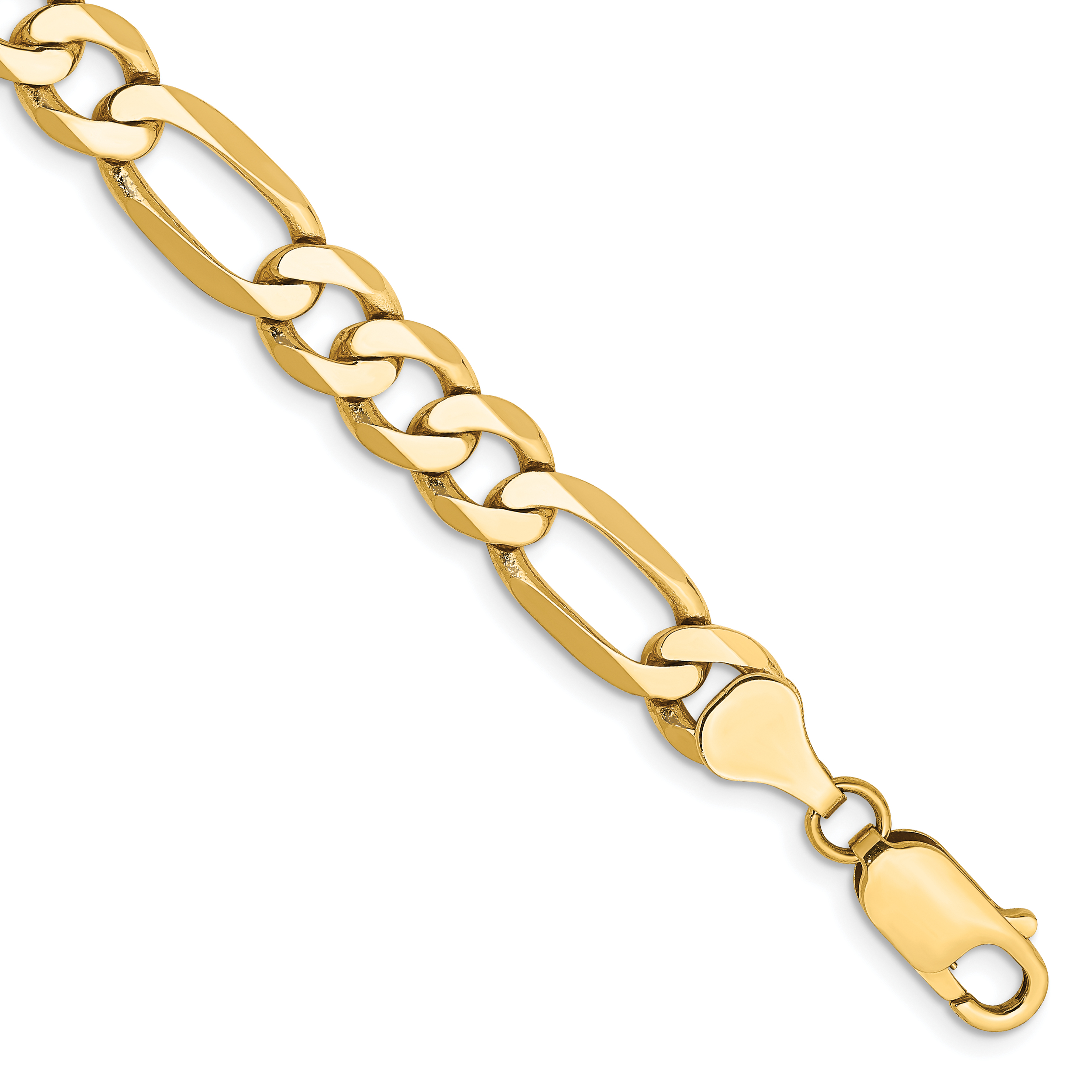 10K 7mm Flat Figaro Chain (10FG180-8)