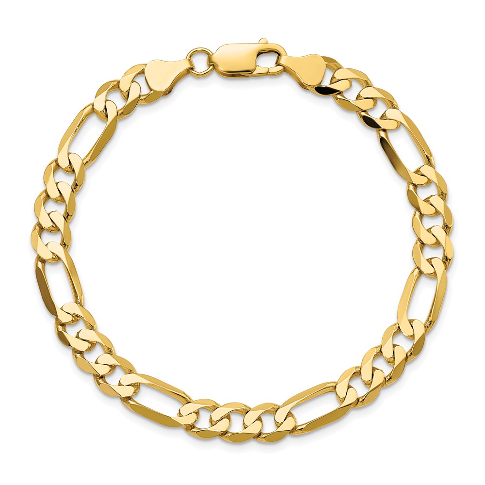 10K 7mm Flat Figaro Chain (10FG180-8)