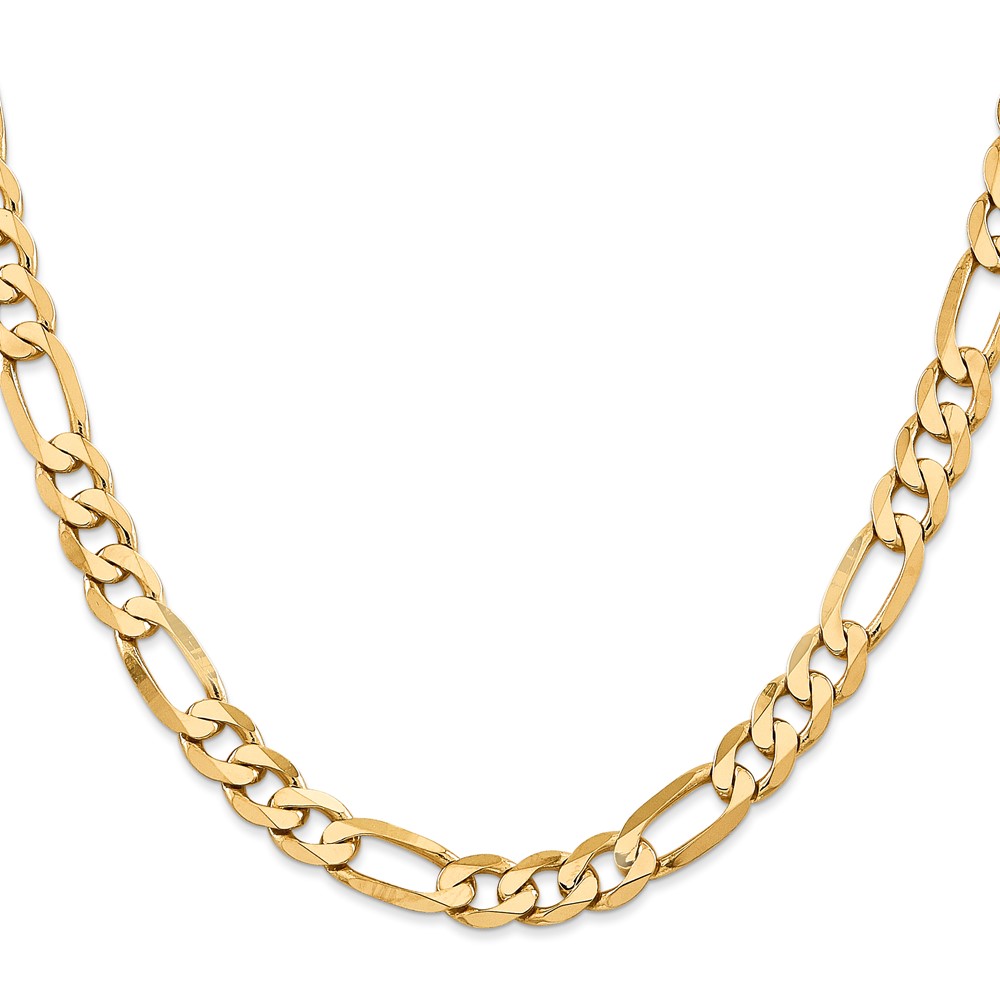 10K 7.5mm Flat Figaro Chain (10FG200-24)