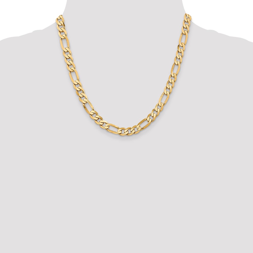 10K 7.5mm Flat Figaro Chain (10FG200-20)