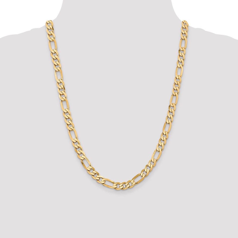 10K 7.5mm Flat Figaro Chain (10FG200-24)