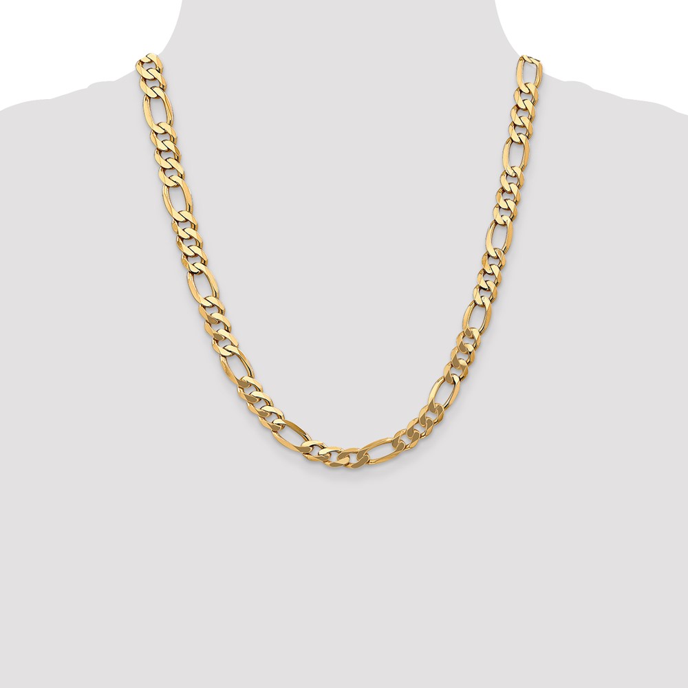 10K 8.75mm Flat Figaro Chain (10FG220-22)