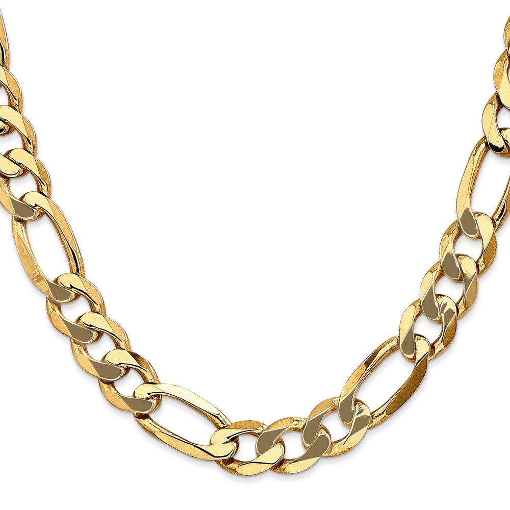 10K 10mm Flat Figaro Chain (10FG250-24)