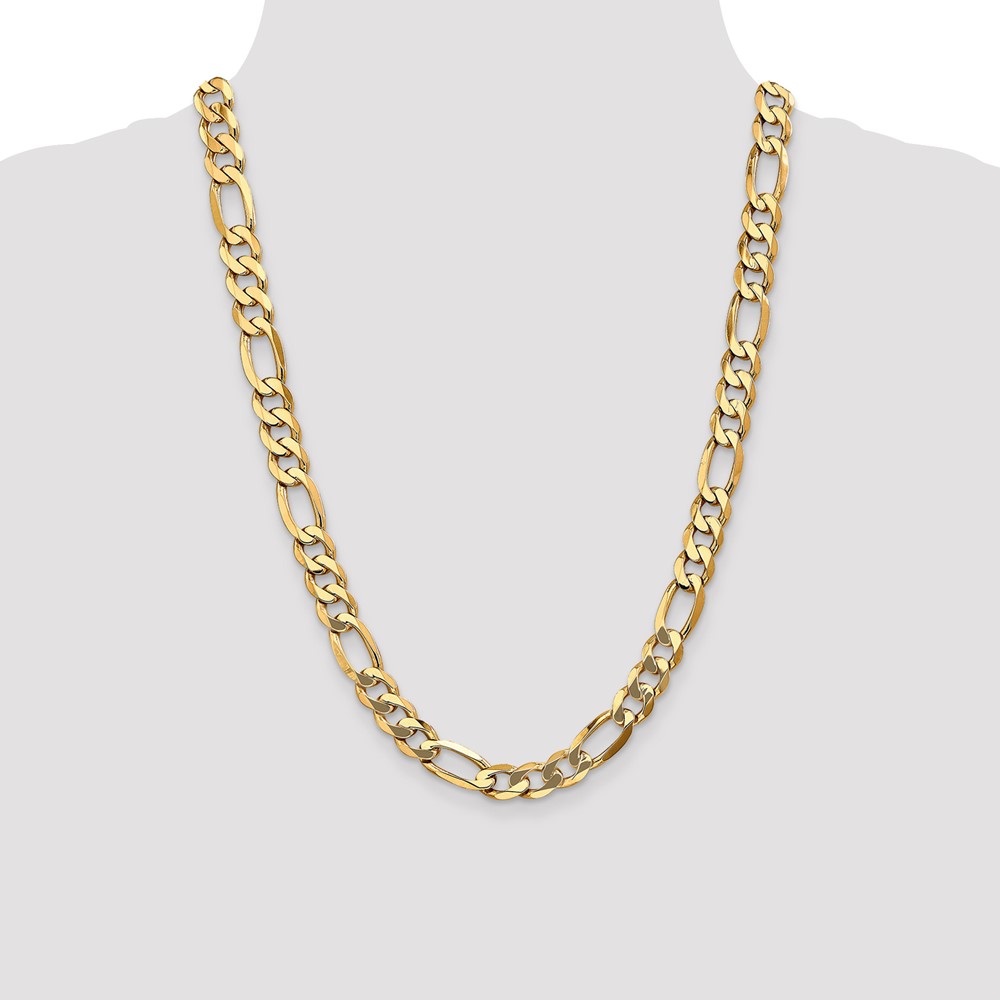 10K 10mm Flat Figaro Chain (10FG250-24)