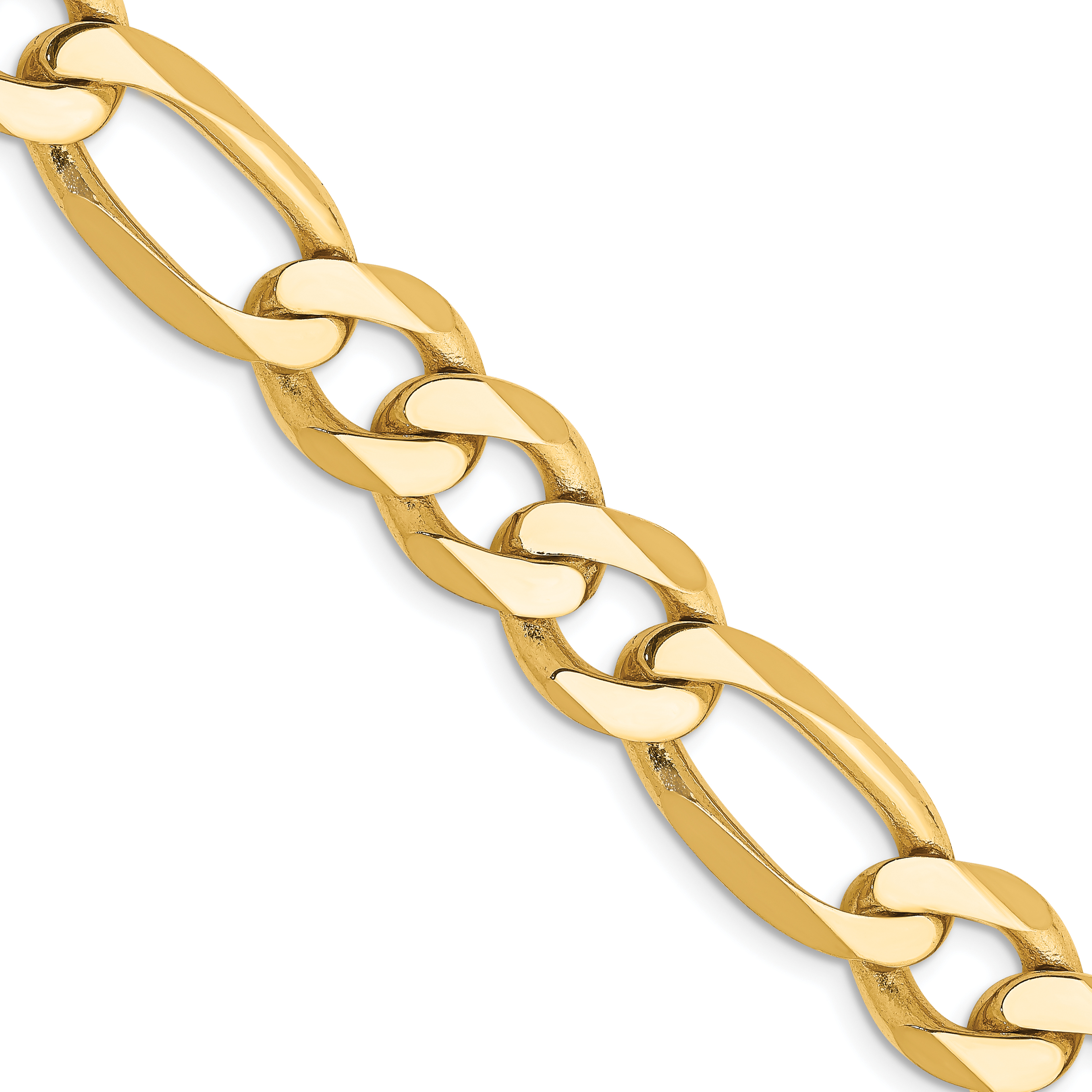 10K 10mm Flat Figaro Chain (10FG250-24)