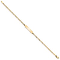 10K Yellow Gold Polished Solid Chain Solid Plate Figaro Link 20x5mm Plate ID Bracelet - 8in view 2