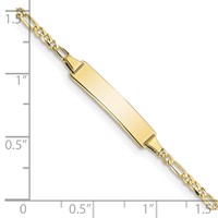 10K Yellow Gold Polished Solid Chain Solid Plate Figaro Link 20x5mm Plate ID Bracelet - 8in view 3