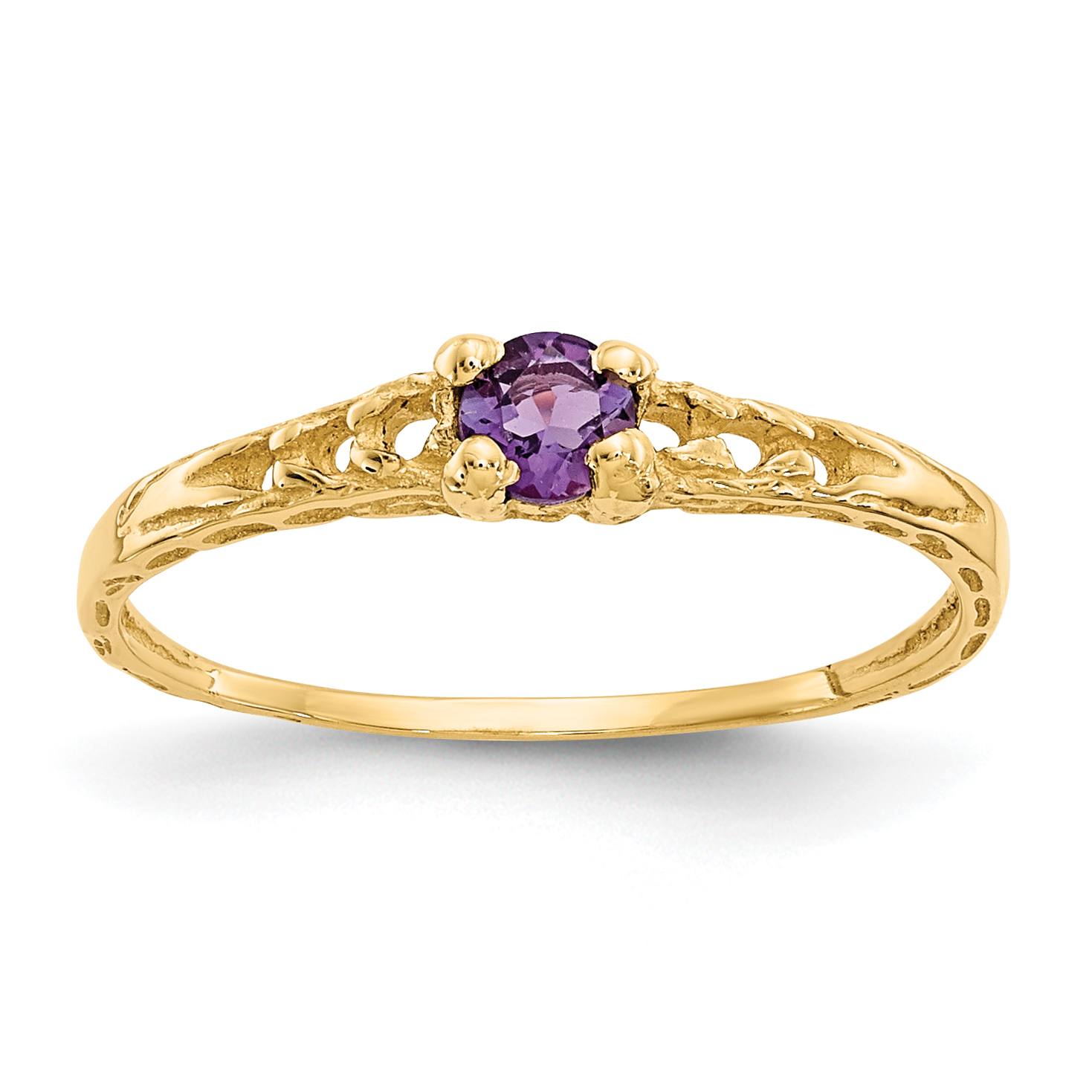 10k Madi K 3mm Amethyst Birthstone Baby Ring (10GK125)