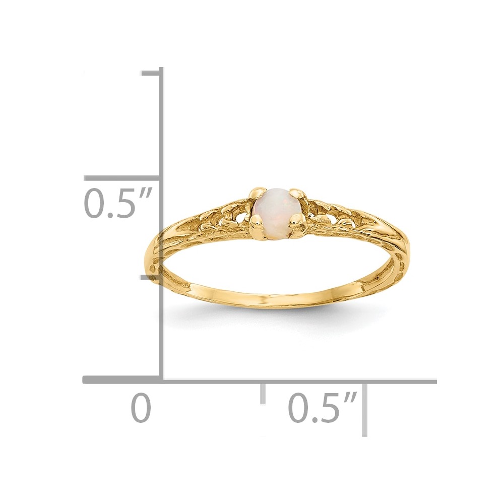10k Madi K 3mm Opal Birthstone Baby Ring (10GK133)