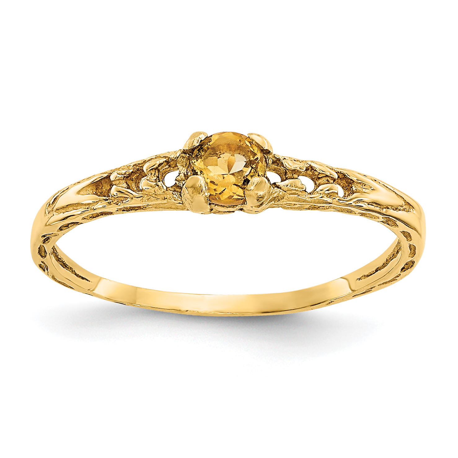 10k Madi K 3mm Citrine Birthstone Baby Ring (10GK134)